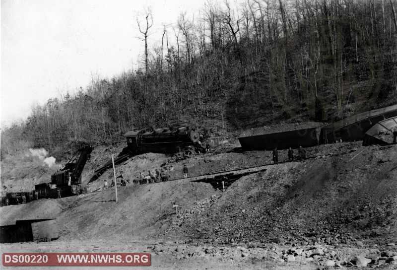 N&W coal train wreck between Jenkinjones, WV & Anawalt, WV