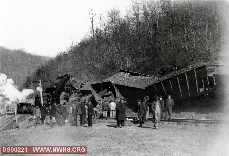 N&W coal train wreck between Jenkinjones, WV & Anawalt, WV