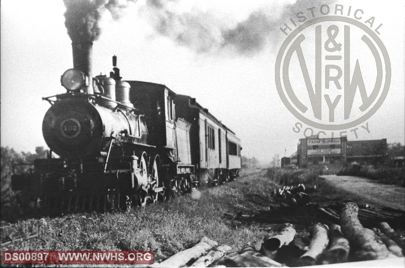 Harrisonburg VA copy photo of CW 102 Class 4-4-0  with passenger train