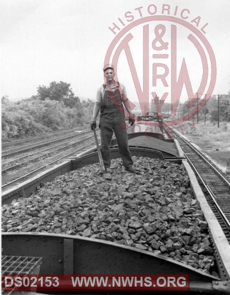 Abram Burnett on coal car at Shenandoah, VA
