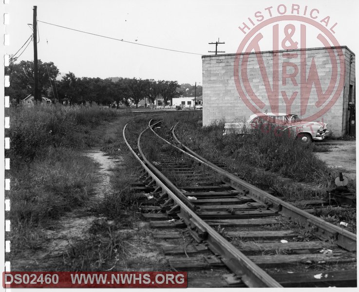 N&W: Pulaski yard:Looking West to Main Line from First Street Crossing on Rolling Mill Spur.