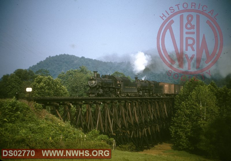 N&W Class M 382 on Abingdon branch crossing trestle with #201