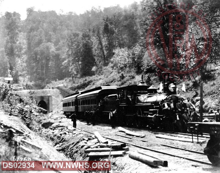 N&W RR Class O-7 521 at west portal of Dingess tunnel