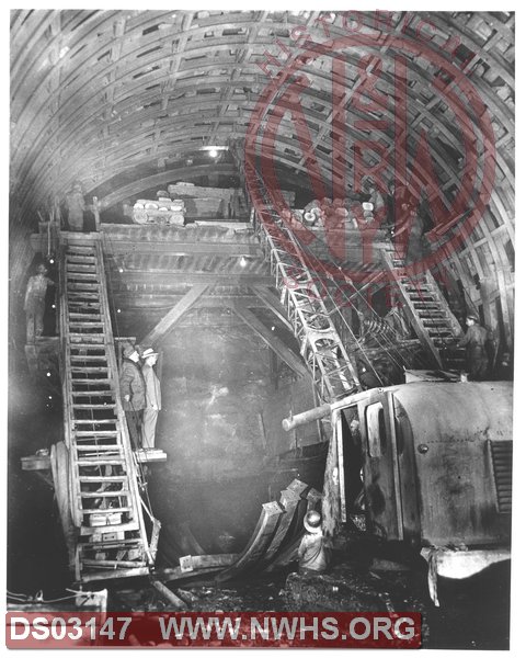 "Jumbo" drilling platform inside of Elkhorn tunnel