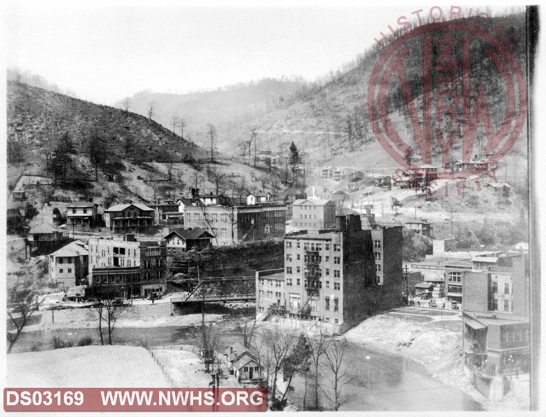 Mullens, WV. "Wyoming" hotel just right of center.