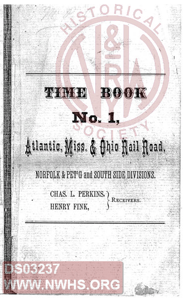 Time Book No. 1, Atlantic, Miss. & Ohio Rail Road