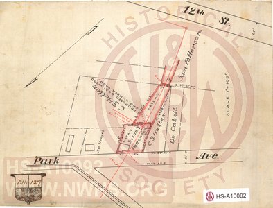 N&W RR, Durham Div. Connection at Lynchburg, Untitled drawing of two Plat of Land to be Deeded by Susan platterson (0.25ac.) and C.S. Hutter (0.223 ac.)