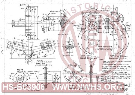 Hand & Machine Tool Folio, Axle Buggy, Cast Steel Details, Sheet No. 16/8