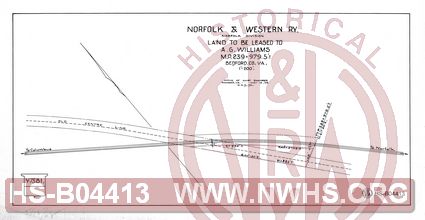 N&W Rwy. Norfolk Division, Land to be Leased to A.G. Williams, MP 239+979.5', Bedford County VA