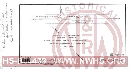 Plan of Location of Proposed Siding for Montogmery Lumber Co., MP 32+1650'