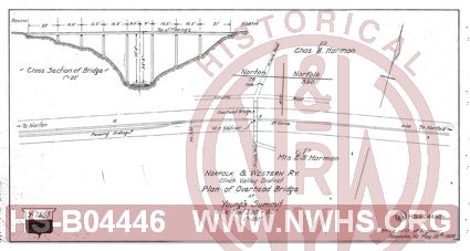 N&W Rwy Clinch Valley District, Plan of Overhead Bridge at Youngs Summit, MP 390+90'