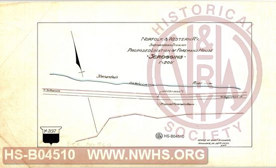 N&W Ry, Shenandoah Division, Proposed location of Foreman's House, Scroggins