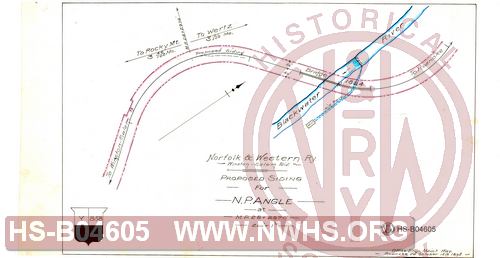 N&W R'y, Winston-Salem Div, Proposed siding for N.P. Angle at MP 28+2970'