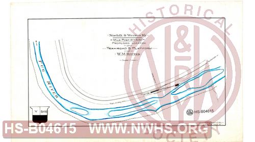 N&W R'y, Mile Post 411 + 3080', Proposed location of tramroad & platform of W.M. Ritter