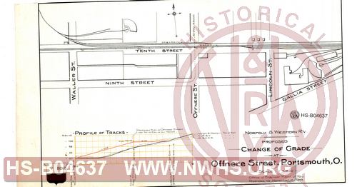 N&W R'y, Proposed change of grade at Offnere Street, Portsmouth, O.