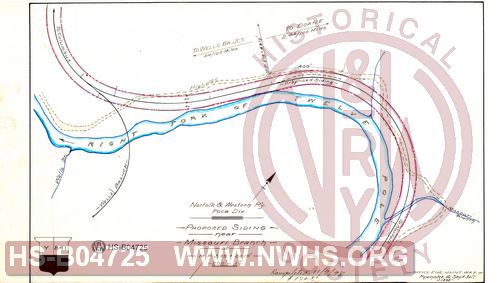 N&W R'y, Poca. Div., Proposed Siding near Missouri Branch at MP 519+2810'