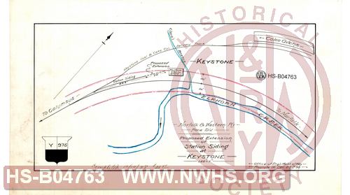 N&W R'y, Poca. Div, Proposed Extension of Station Siding at Keystone