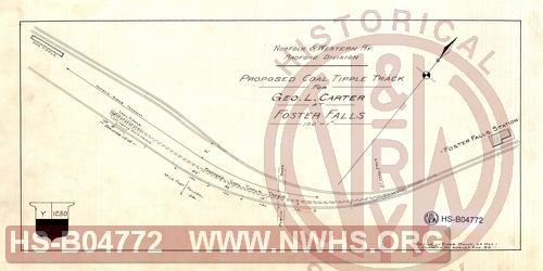 N&W R'y, Radford Division, Proposed coal tipple track for Geo. L. Carter at Foster Falls