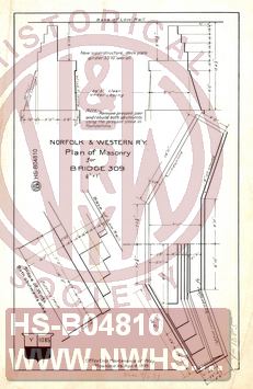 N&W R'y, Plan of masonry for Bridge 309