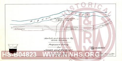 N&W R'y, Scioto Division, Proposed siding for Jones and Gabriel at MP 485+3800'
