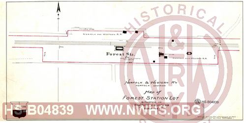 N&W Rwy Norfolk Division, Map of Forest Station Lot, Bedford County VA