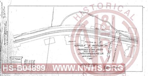 N&W RY, Radford Division, Proposed 6" pipe under right of way at Christiansburg, Va MP 290+1427'