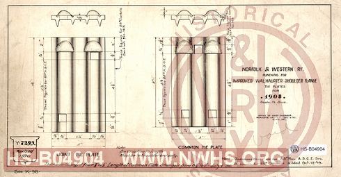N&W Rwy, Punching for Improved Wolhaupter Shoulder Flange Tie Plates for 1908.