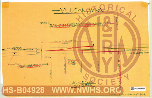 Sketch of Proposed No. 12 Crossover at Vulcan