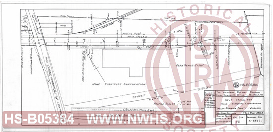 Spur track for Rowe Furniture Corporation, Salem/Roanoke County, VA., New River division- MP-250.4