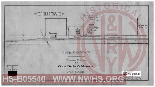 Norfolk & Western Ry., Radford Division; Proposed platform of Cole Bro's. & Morris at Chilhowie, MP-374+3390; Scale: 1"=100'