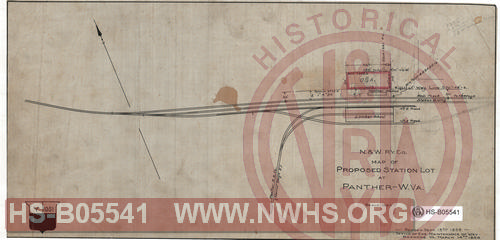 N&W RY. Co., Map of proposed station lot at Panther, W.VA. MP-429+2216'; Scale: 1"=100'.