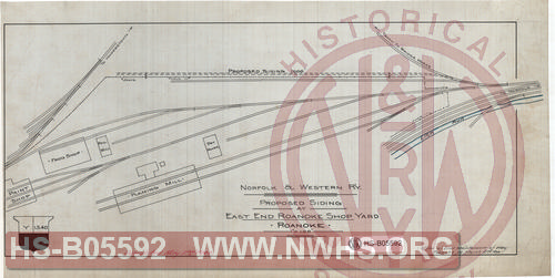 Proposed siding at East End Roanoke Shop Yard, Roanoke, VA.; Norfolk & Western Ry.,