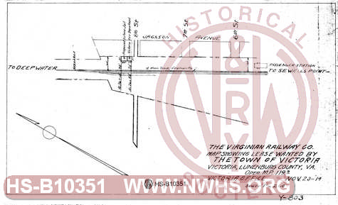 VGN map showing lease wanted by The Town of Victoria, Victoria, Lunenburg County VA, Oper MP 119.9