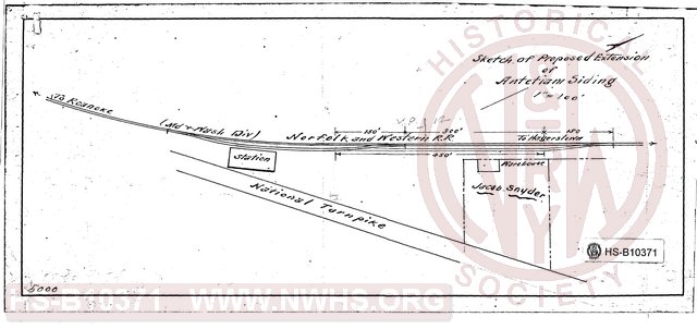 Sketch of Proposed extension of Antietam Siding