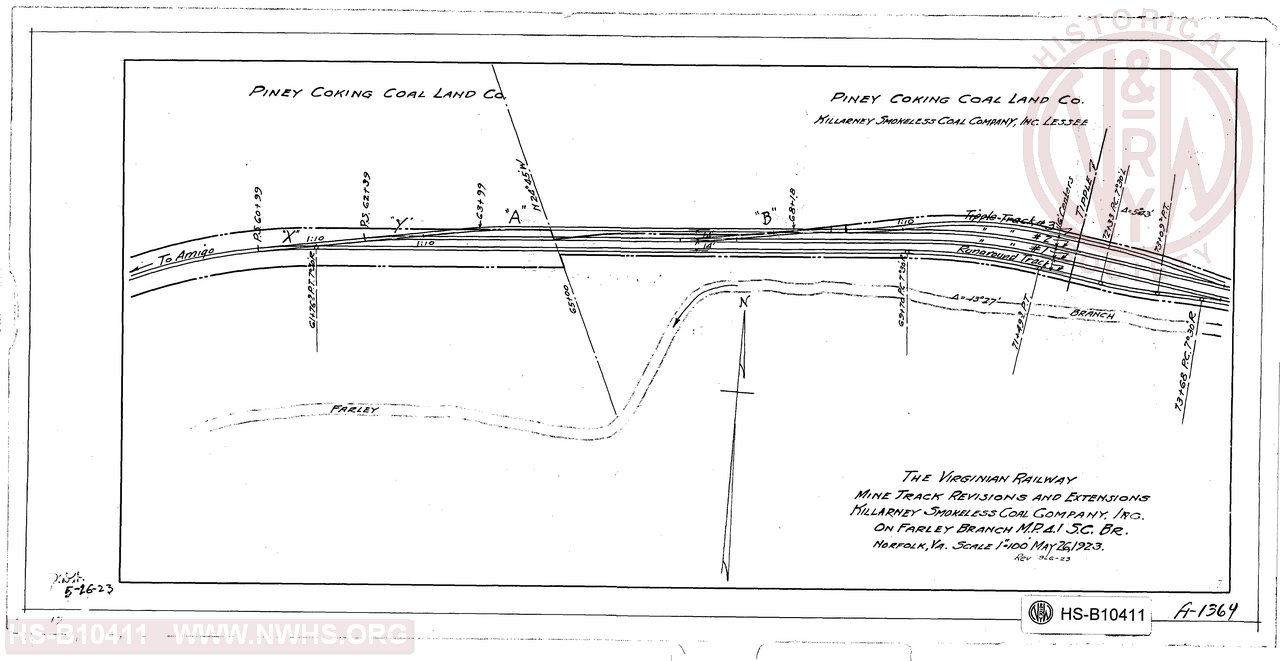 Mine Track Revisions and Extensions, Killarney Smokeless Coal Company Inc., On Farley Branch, M.P. 4.1 S.C. Br.