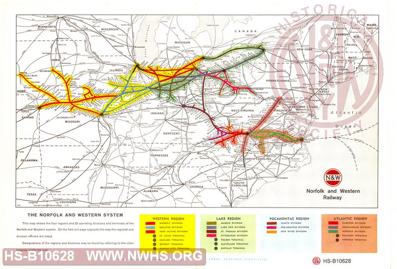 N&W Railway system map
