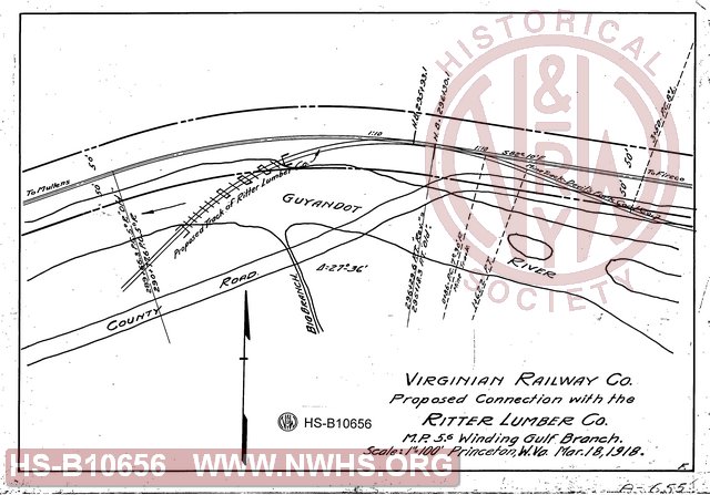 Proposed Connection with the Ritter Lumber Co., MP 5.6 Winding Gulf Branch.