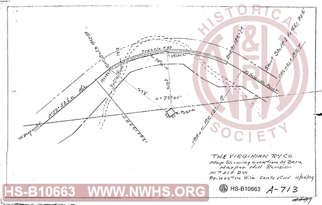 Map Showing Location of Barn, Harper Hill Revision, MP 31.5 DW,