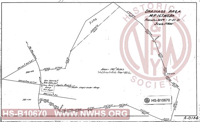 Drainage Area, MP 16.7 Winding Gulf Branch