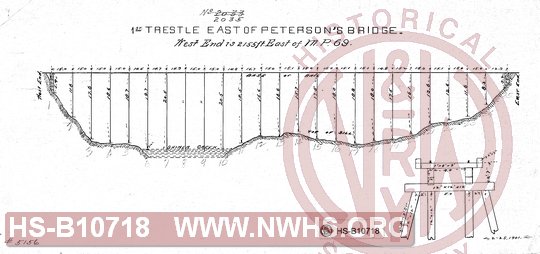 Bridge No 2035, 1st Trestle East of Peterson's Bridge, West End is 2155' East of MP 69