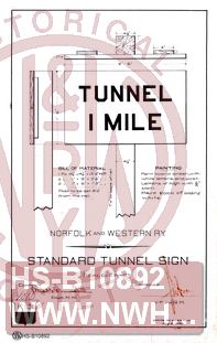 N&W Rwy, Standard Tunnel Sign