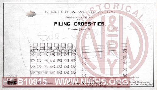 N&W Rwy, Standard Plan for Piling Cross-Ties