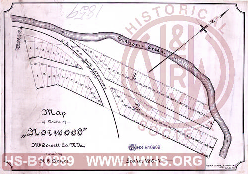 Map of town of Norwood, McDowell Co. W.Va. owned by H.C. Jones (Kimball)
