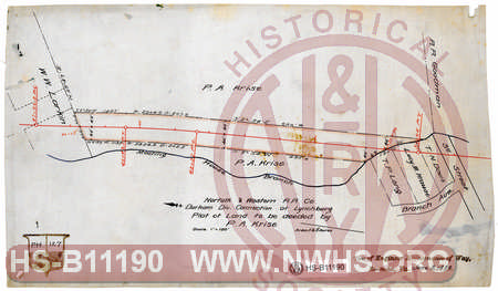 N&W RR, Durham Div. Connection at Lynchburg, Plat of land to be deeded by P.A. Krise