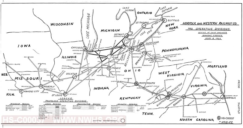 Proposed Operating Divisions, Norfolk & Western Railway Co