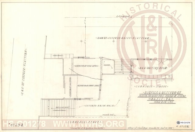 Sketch Showing Proposed Change of Stairs, Basic VA