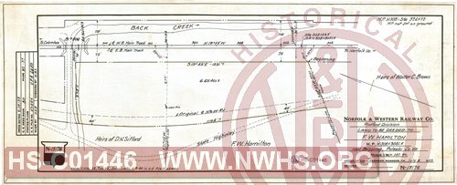 N&W Ry Co., Radford Division, Land to be deeded to F.W. Hamilton, M.P. N308, near Belspring, Pulaski Co Va.