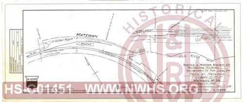N&W Ry Co., Pocahontas Division, Encroachment of Pipe lines for Town of Matewan, M.P. 460, Matewan W.Va