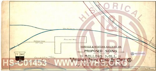N&W Ry Co, Proposed Siding to rolling mill of Virginia Iron Coal & Coke Co., Max Meadows, Va