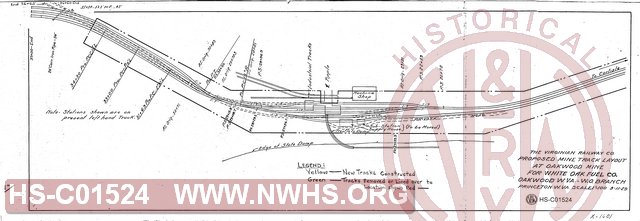 Proposed Mine Track Layout at Oakwood Mine for White Oak Fuel Co., Oakwood WV - White Oak Branch